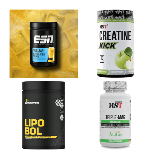 Wettkampfvorbereitung: ESN ISOCLEAR + MST Creatine + 2 weitere – alle enthaltenen Artikel