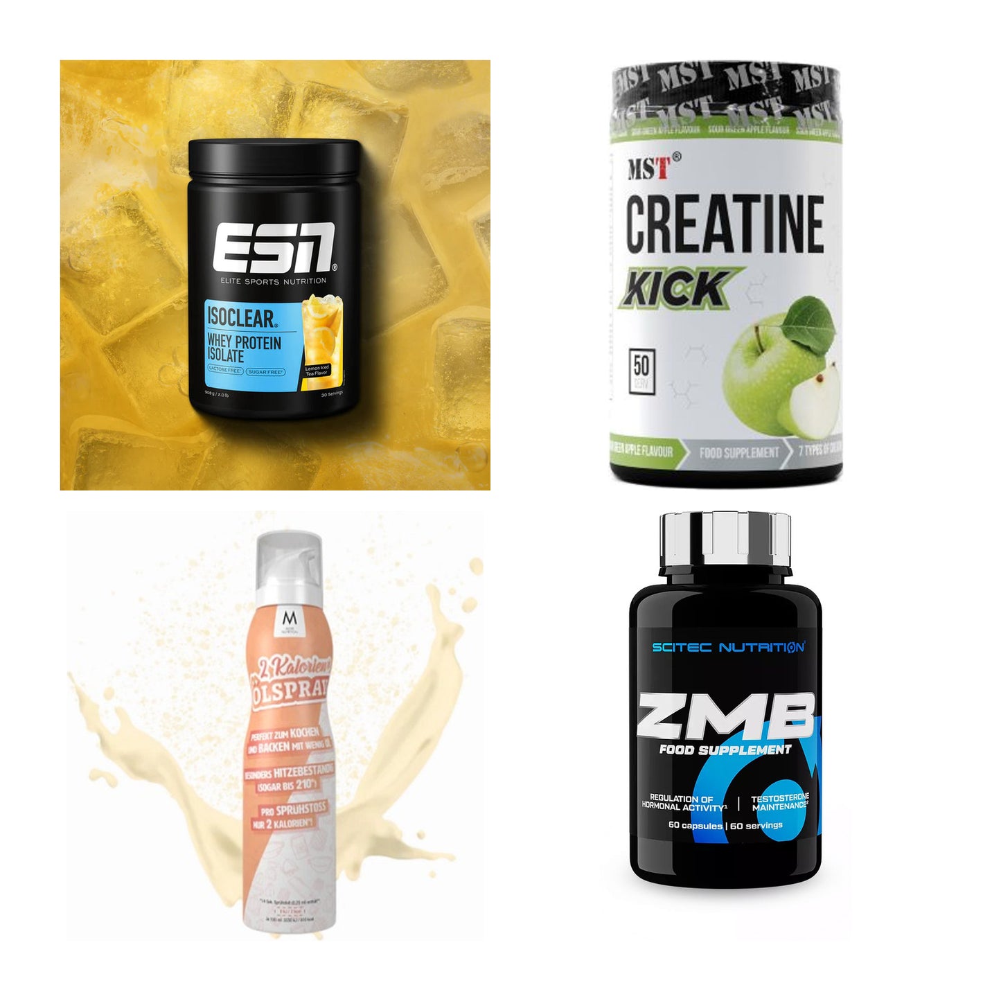 Wettkampfvorbereitung: ESN ISOCLEAR + MST Creatine + 2 weitere – alle enthaltenen Artikel