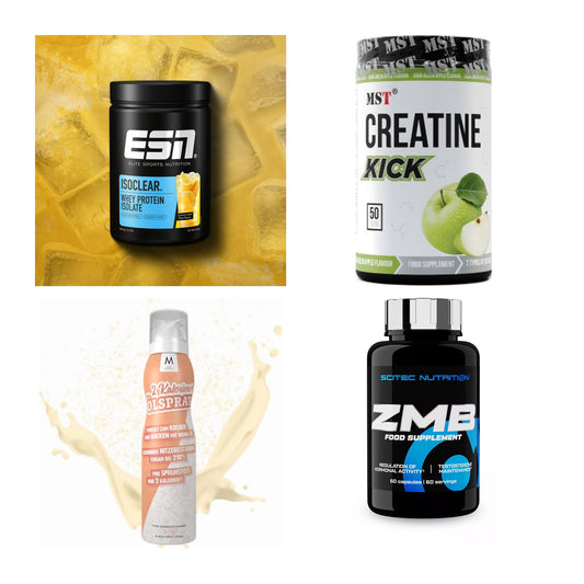 Wettkampfvorbereitung: ESN ISOCLEAR + MST Creatine + 2 weitere – alle enthaltenen Artikel