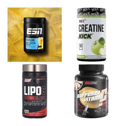 Wettkampfvorbereitung: ESN ISOCLEAR + MST Creatine + 2 weitere – alle enthaltenen Artikel