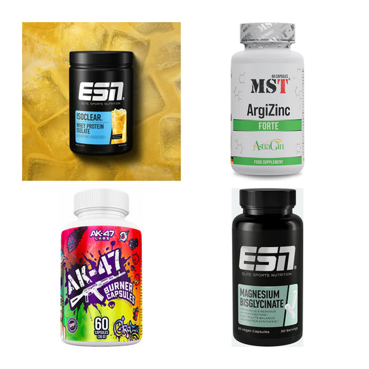 Wettkampfvorbereitung: ESN ISOCLEAR + MST ArgiZinc + 2 weitere – alle enthaltenen Artikel