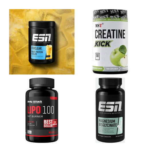 Wettkampfvorbereitung: ESN ISOCLEAR + MST Creatine + 2 weitere – alle enthaltenen Artikel