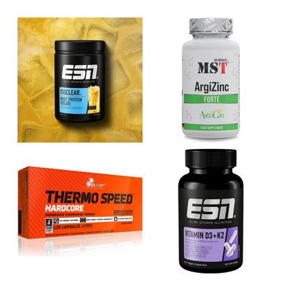 Wettkampfvorbereitung: ESN ISOCLEAR + MST ArgiZinc + 2 weitere – alle enthaltenen Artikel