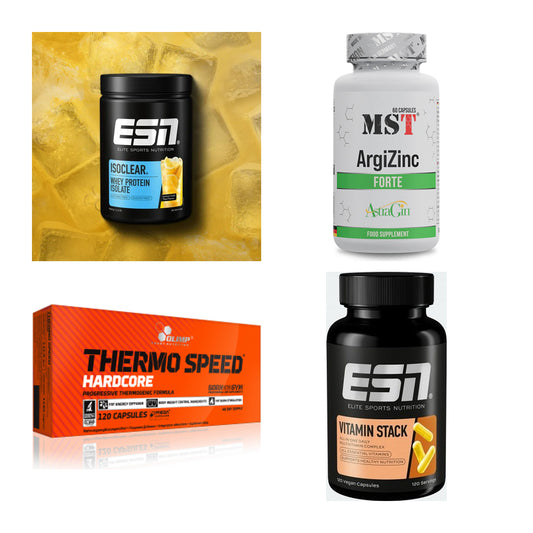 Wettkampfvorbereitung: ESN ISOCLEAR + MST ArgiZinc + 2 weitere – alle enthaltenen Artikel