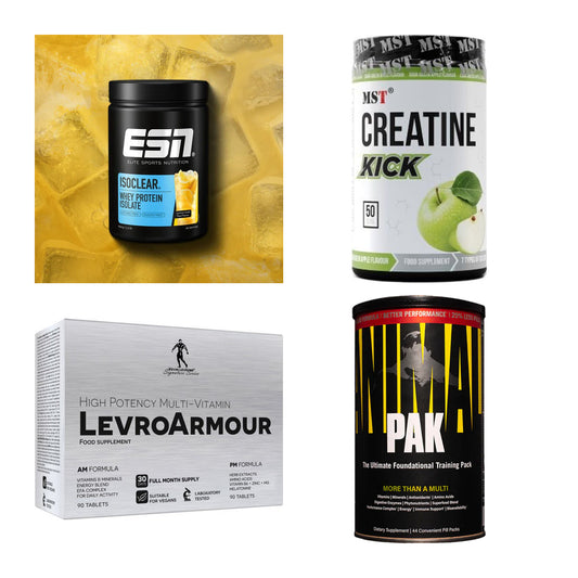 Wettkampfvorbereitung: ESN ISOCLEAR + MST Creatine + 2 weitere – alle enthaltenen Artikel