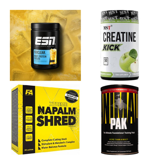Wettkampfvorbereitung: ESN ISOCLEAR + MST Creatine + 2 weitere – alle enthaltenen Artikel