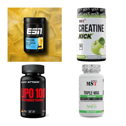 Wettkampfvorbereitung: ESN ISOCLEAR + MST Creatine + 2 weitere – alle enthaltenen Artikel