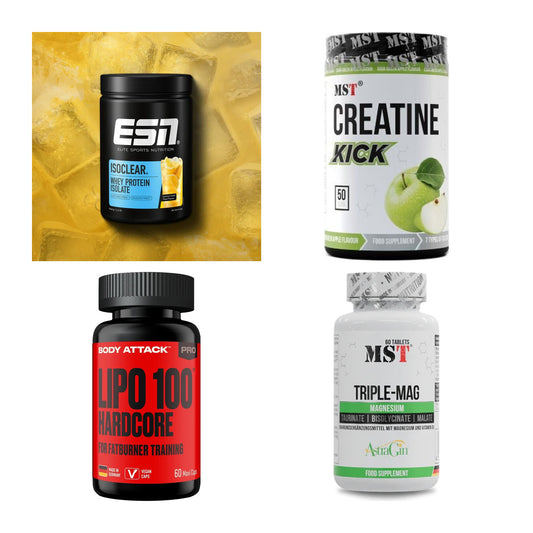 Wettkampfvorbereitung: ESN ISOCLEAR + MST Creatine + 2 weitere – alle enthaltenen Artikel
