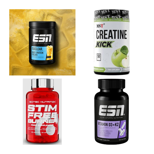 Wettkampfvorbereitung: ESN ISOCLEAR + MST Creatine + 2 weitere – alle enthaltenen Artikel