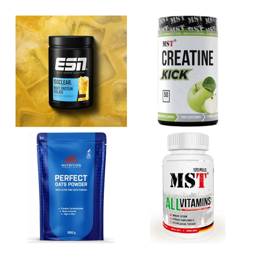 Wettkampfvorbereitung: ESN ISOCLEAR + MST Creatine + 2 weitere – alle enthaltenen Artikel