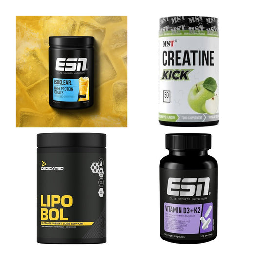 Wettkampfvorbereitung: ESN ISOCLEAR + MST Creatine + 2 weitere – alle enthaltenen Artikel