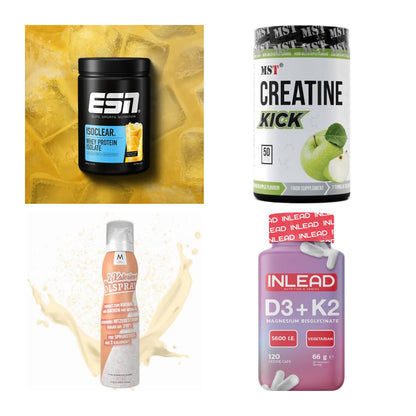 Wettkampfvorbereitung: ESN ISOCLEAR + MST Creatine + 2 weitere – alle enthaltenen Artikel
