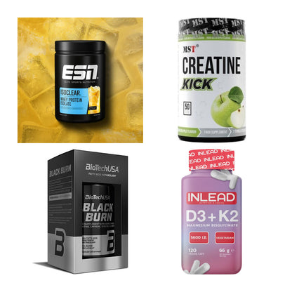 Wettkampfvorbereitung: ESN ISOCLEAR + MST Creatine + 2 weitere – alle enthaltenen Artikel