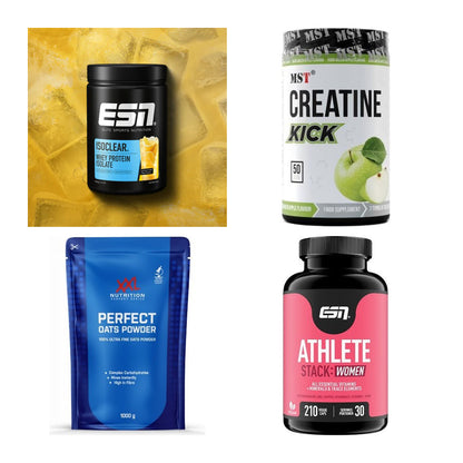 Wettkampfvorbereitung: ESN ISOCLEAR + MST Creatine + 2 weitere – alle enthaltenen Artikel
