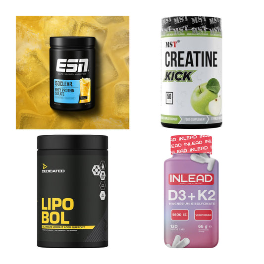 Wettkampfvorbereitung: ESN ISOCLEAR + MST Creatine + 2 weitere – alle enthaltenen Artikel