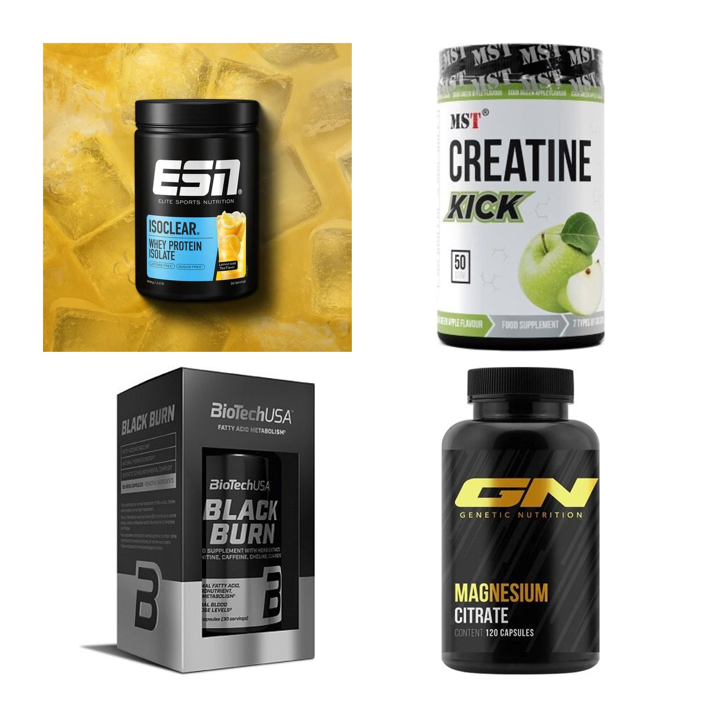 Wettkampfvorbereitung: ESN ISOCLEAR + MST Creatine + 2 weitere – alle enthaltenen Artikel