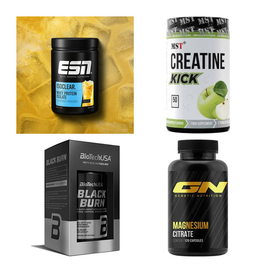 Wettkampfvorbereitung: ESN ISOCLEAR + MST Creatine + 2 weitere – alle enthaltenen Artikel