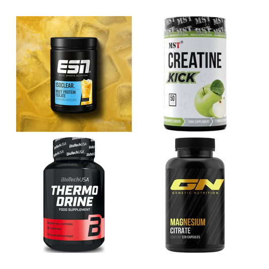 Wettkampfvorbereitung: ESN ISOCLEAR + MST Creatine + 2 weitere – alle enthaltenen Artikel