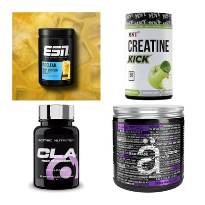 Wettkampfvorbereitung: ESN ISOCLEAR + MST Creatine + 2 weitere – alle enthaltenen Artikel