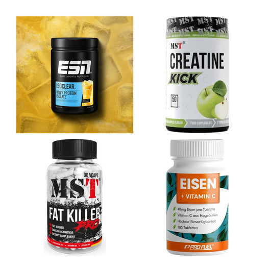 Wettkampfvorbereitung: ESN ISOCLEAR + MST Creatine + 2 weitere – alle enthaltenen Artikel