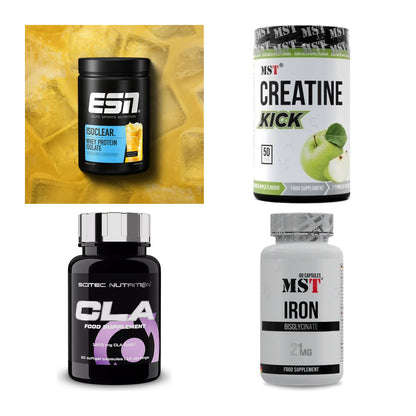 Wettkampfvorbereitung: ESN ISOCLEAR + MST Creatine + 2 weitere – alle enthaltenen Artikel