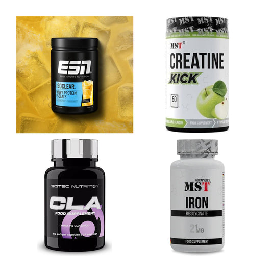 Wettkampfvorbereitung: ESN ISOCLEAR + MST Creatine + 2 weitere – alle enthaltenen Artikel