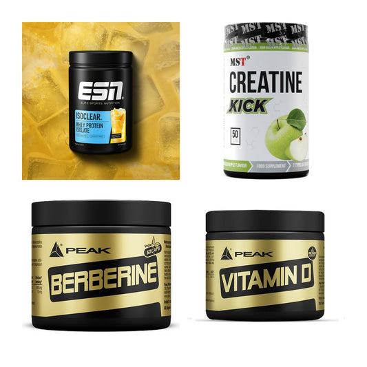 Wettkampfvorbereitung: ESN ISOCLEAR + MST Creatine + 2 weitere – alle enthaltenen Artikel