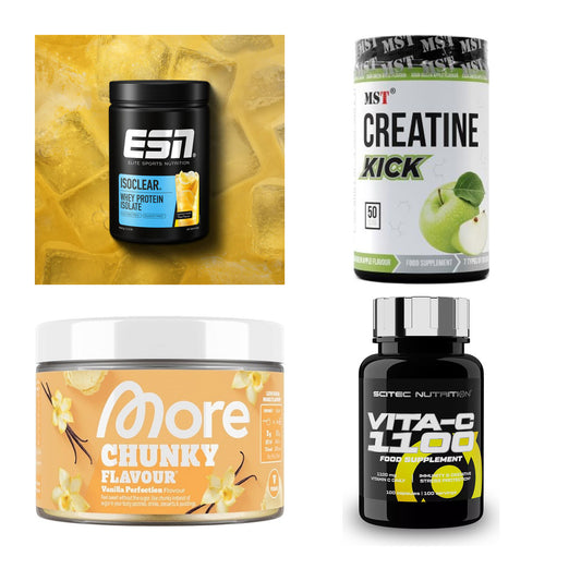 Wettkampfvorbereitung: ESN ISOCLEAR + MST Creatine + 2 weitere – alle enthaltenen Artikel