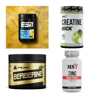 Wettkampfvorbereitung: ESN ISOCLEAR + MST Creatine + 2 weitere – alle enthaltenen Artikel