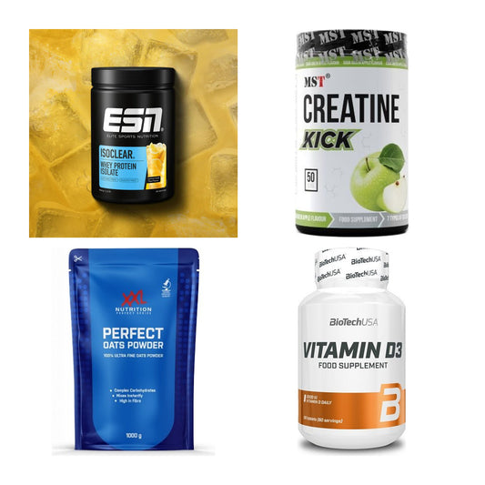 Wettkampfvorbereitung: ESN ISOCLEAR + MST Creatine + 2 weitere – alle enthaltenen Artikel