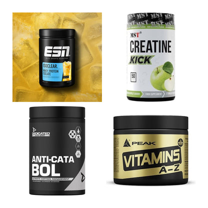 Wettkampfvorbereitung: ESN ISOCLEAR + MST Creatine + 2 weitere – alle enthaltenen Artikel