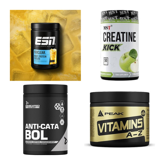 Wettkampfvorbereitung: ESN ISOCLEAR + MST Creatine + 2 weitere – alle enthaltenen Artikel