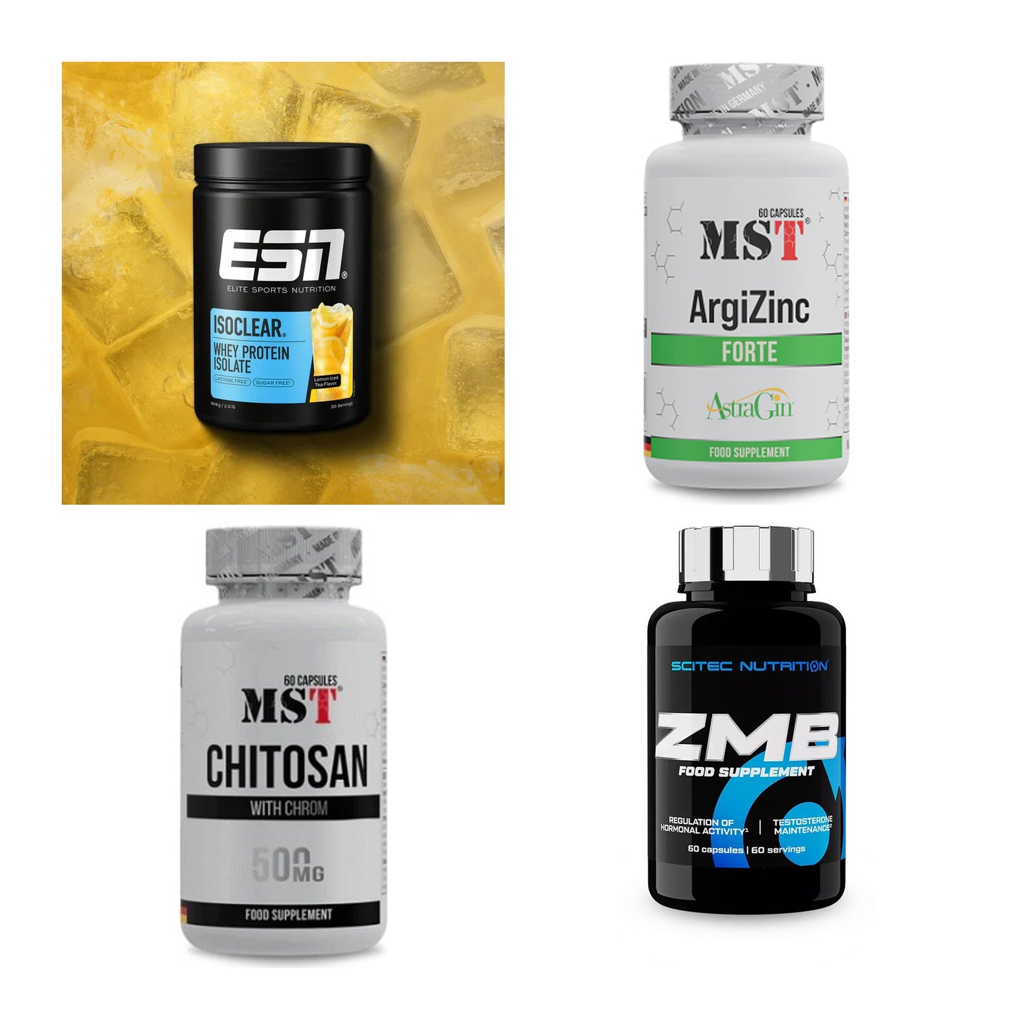 Wettkampfvorbereitung: ESN ISOCLEAR + MST ArgiZinc + 2 weitere – alle enthaltenen Artikel
