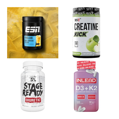Wettkampfvorbereitung: ESN ISOCLEAR + MST Creatine + 2 weitere – alle enthaltenen Artikel