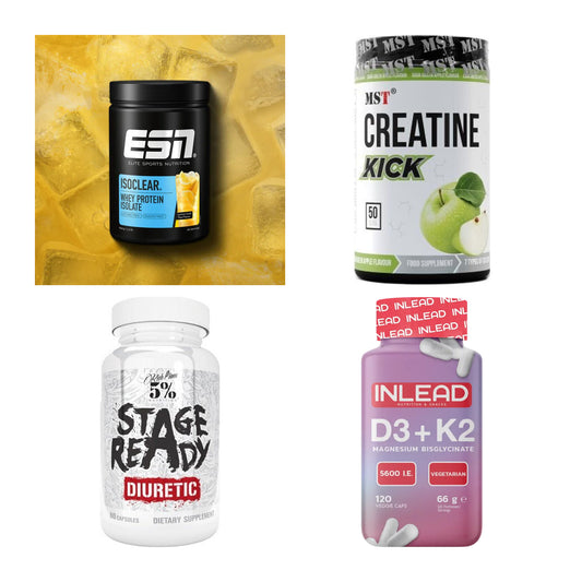 Wettkampfvorbereitung: ESN ISOCLEAR + MST Creatine + 2 weitere – alle enthaltenen Artikel
