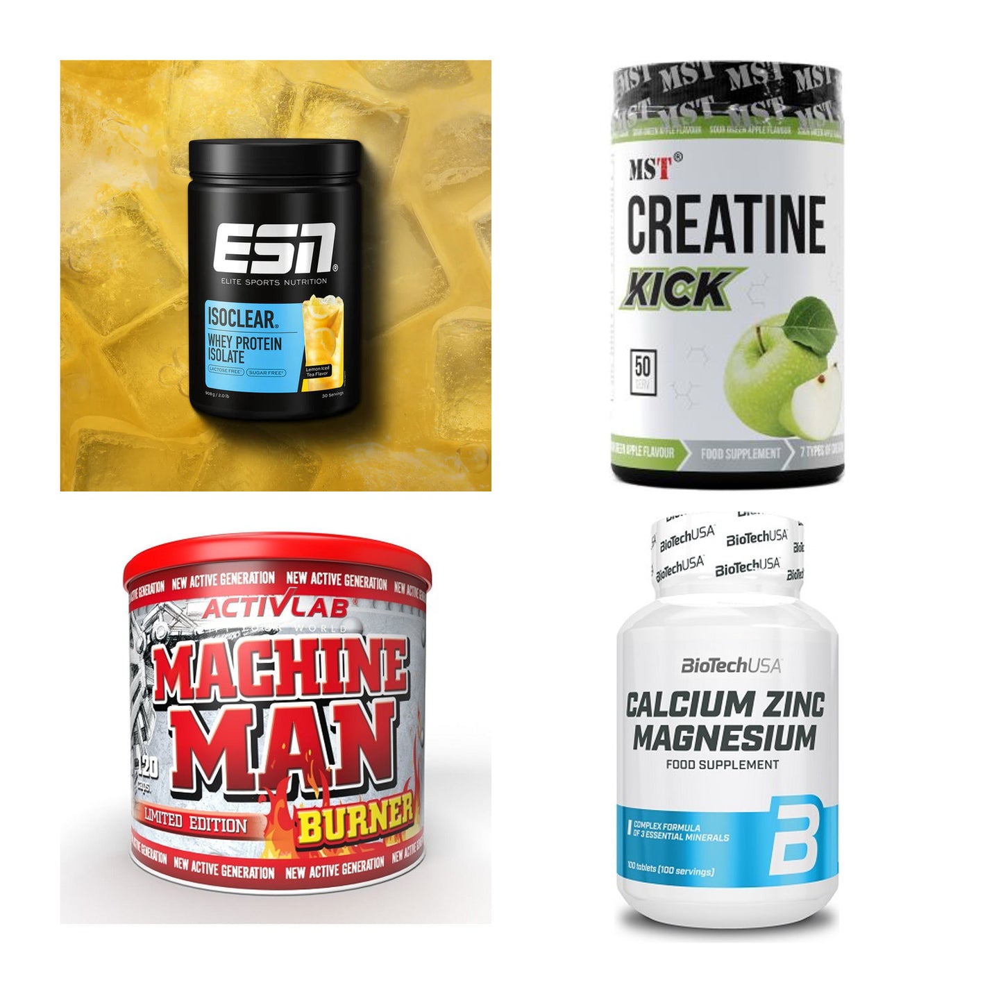 Wettkampfvorbereitung: ESN ISOCLEAR + MST Creatine + 2 weitere – alle enthaltenen Artikel