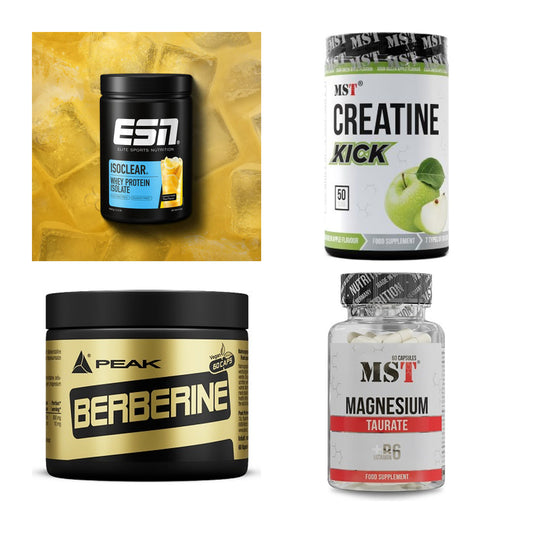 Wettkampfvorbereitung: ESN ISOCLEAR + MST Creatine + 2 weitere – alle enthaltenen Artikel