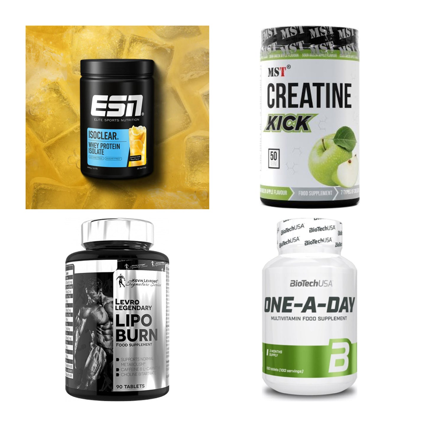 Wettkampfvorbereitung: ESN ISOCLEAR + MST Creatine + 2 weitere – alle enthaltenen Artikel