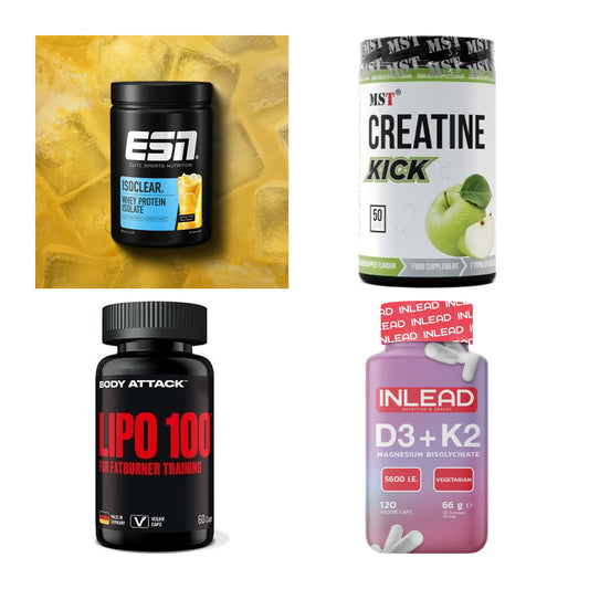 Wettkampfvorbereitung: ESN ISOCLEAR + MST Creatine + 2 weitere – alle enthaltenen Artikel