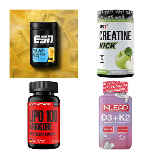 Wettkampfvorbereitung: ESN ISOCLEAR + MST Creatine + 2 weitere – alle enthaltenen Artikel