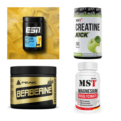 Wettkampfvorbereitung: ESN ISOCLEAR + MST Creatine + 2 weitere – alle enthaltenen Artikel
