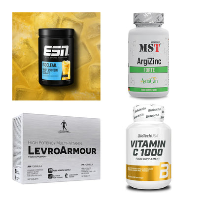 Wettkampfvorbereitung: ESN ISOCLEAR + MST ArgiZinc + 2 weitere – alle enthaltenen Artikel