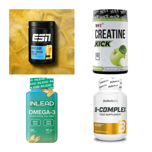 Wettkampfvorbereitung: ESN ISOCLEAR + MST Creatine + 2 weitere – alle enthaltenen Artikel
