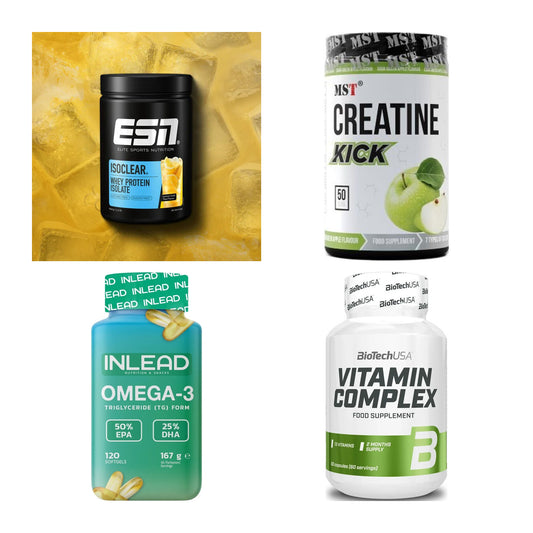 Wettkampfvorbereitung: ESN ISOCLEAR + MST Creatine + 2 weitere – alle enthaltenen Artikel