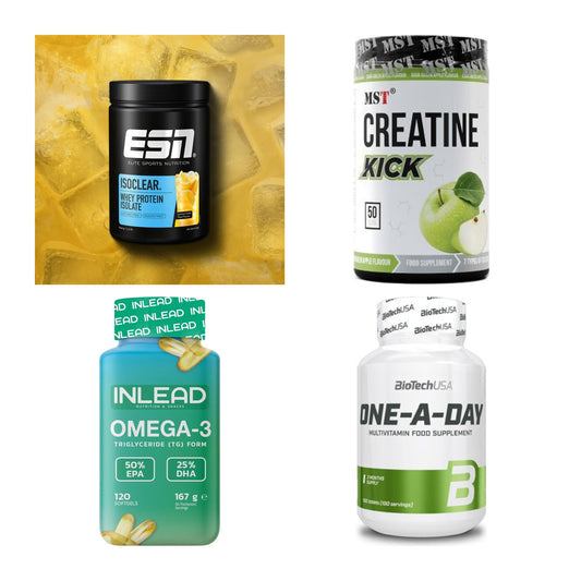 Wettkampfvorbereitung: ESN ISOCLEAR + MST Creatine + 2 weitere – alle enthaltenen Artikel