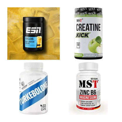 Wettkampfvorbereitung: ESN ISOCLEAR + MST Creatine + 2 weitere – alle enthaltenen Artikel