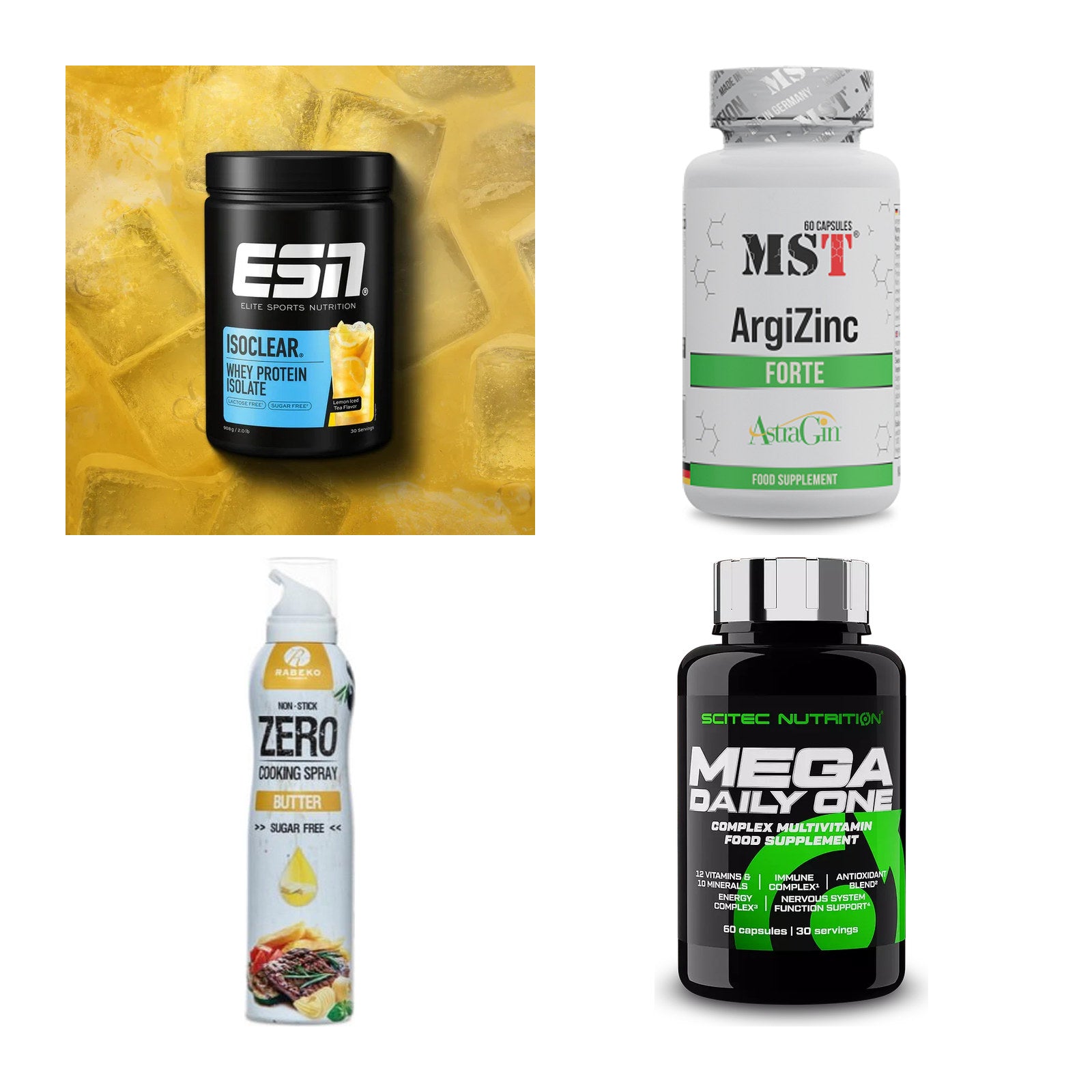 Wettkampfvorbereitung: ESN ISOCLEAR + MST ArgiZinc + 2 weitere – alle enthaltenen Artikel
