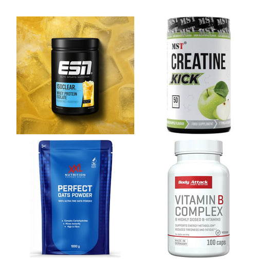 Wettkampfvorbereitung: ESN ISOCLEAR + MST Creatine + 2 weitere – alle enthaltenen Artikel