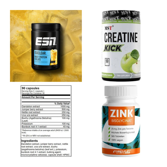Wettkampfvorbereitung: ESN ISOCLEAR + MST Creatine + 2 weitere – alle enthaltenen Artikel