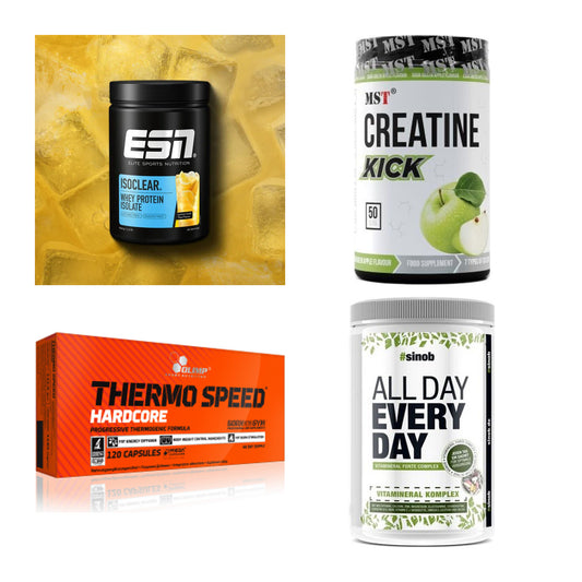 Wettkampfvorbereitung: ESN ISOCLEAR + MST Creatine + 2 weitere – alle enthaltenen Artikel